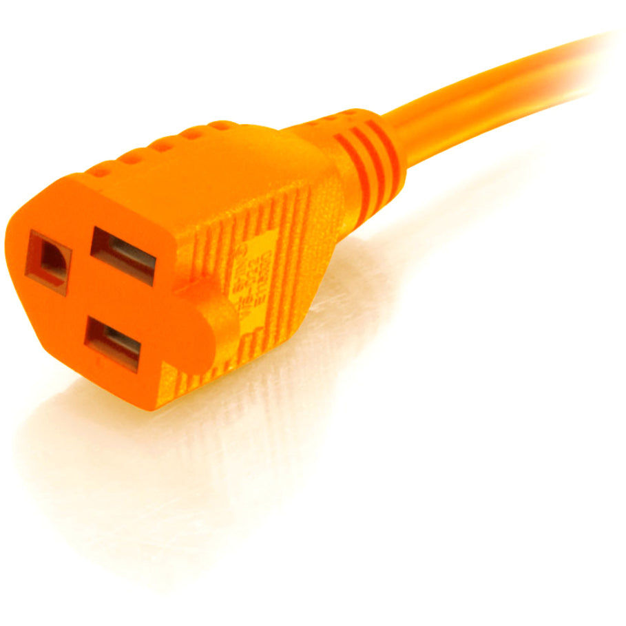 C2G 48061 50ft Hospital Grade Power Cord 5-15P to 5-15R 13A 16AWG - Orange, Power Extension Cable
