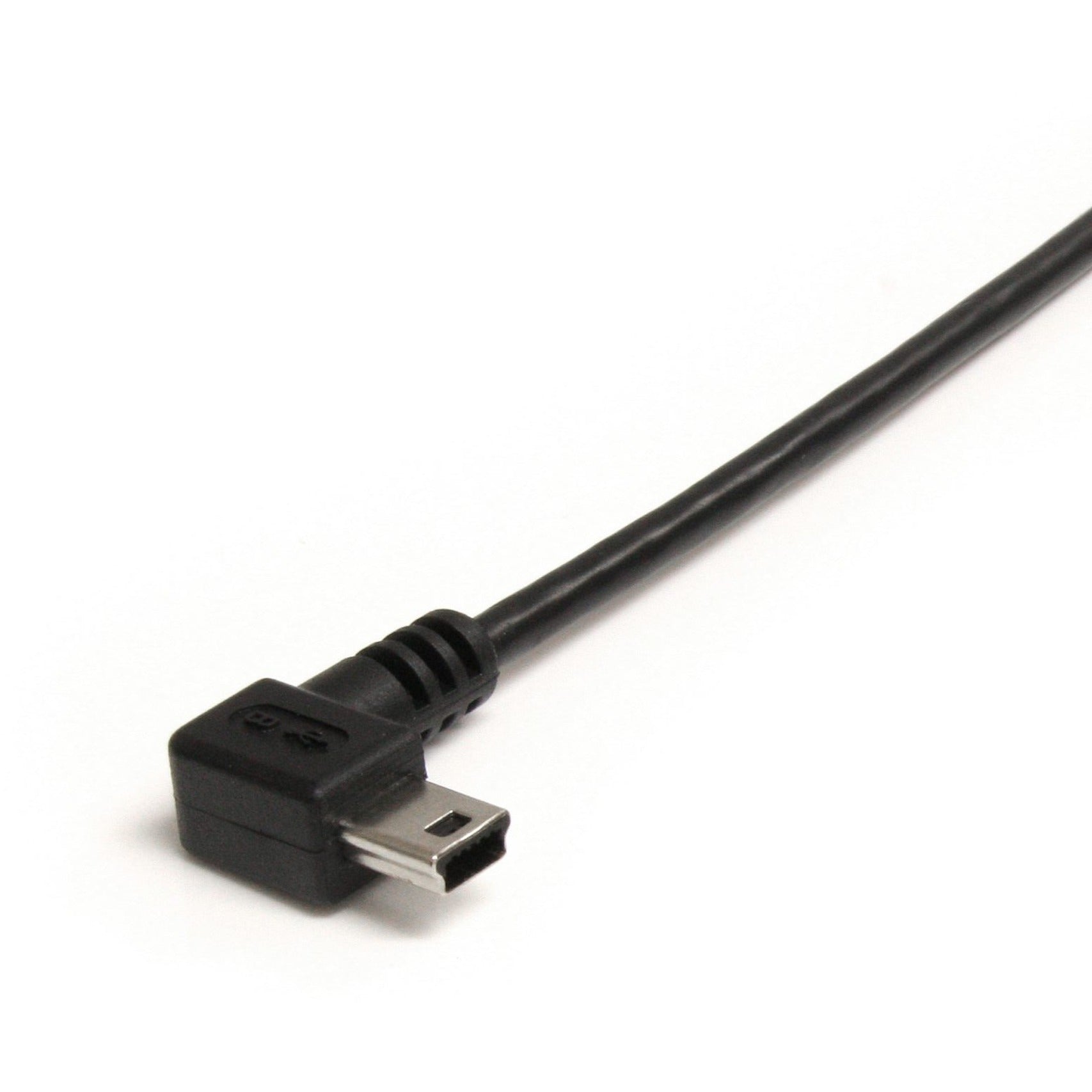 StarTech.com USB2HABM3RA 3 ft Mini USB Cable - A to Right Angle Mini B, Molded, Strain Relief, Charging