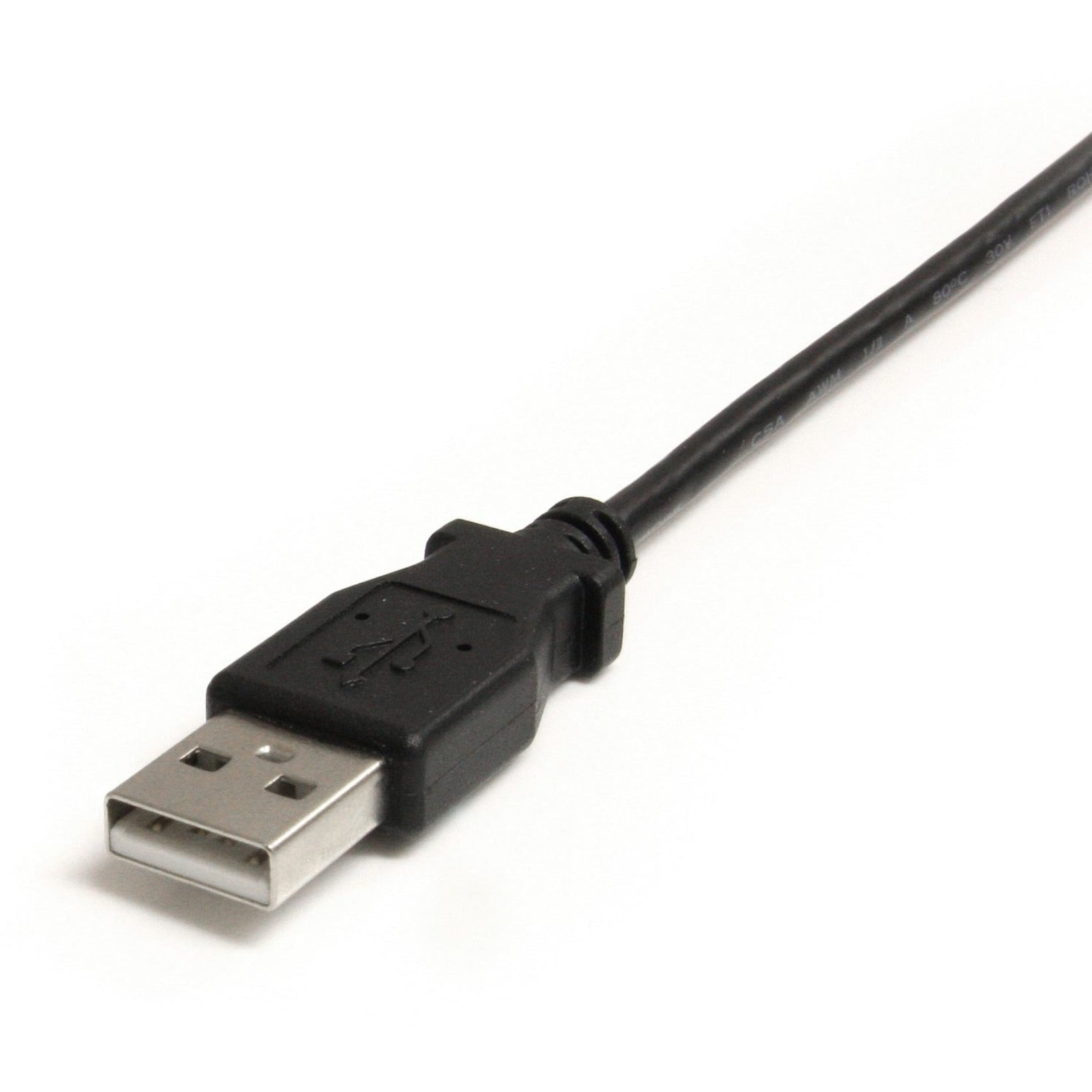 StarTech.com USB2HABM3RA 3 ft Mini USB Cable - A to Right Angle Mini B, Molded, Strain Relief, Charging