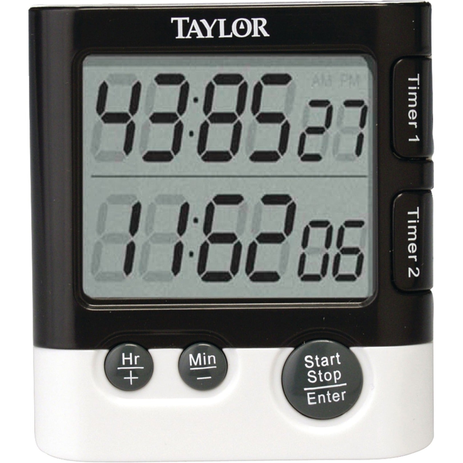 Taylor 5828 Dual Event Timer Table Clock, Digital Quartz LCD