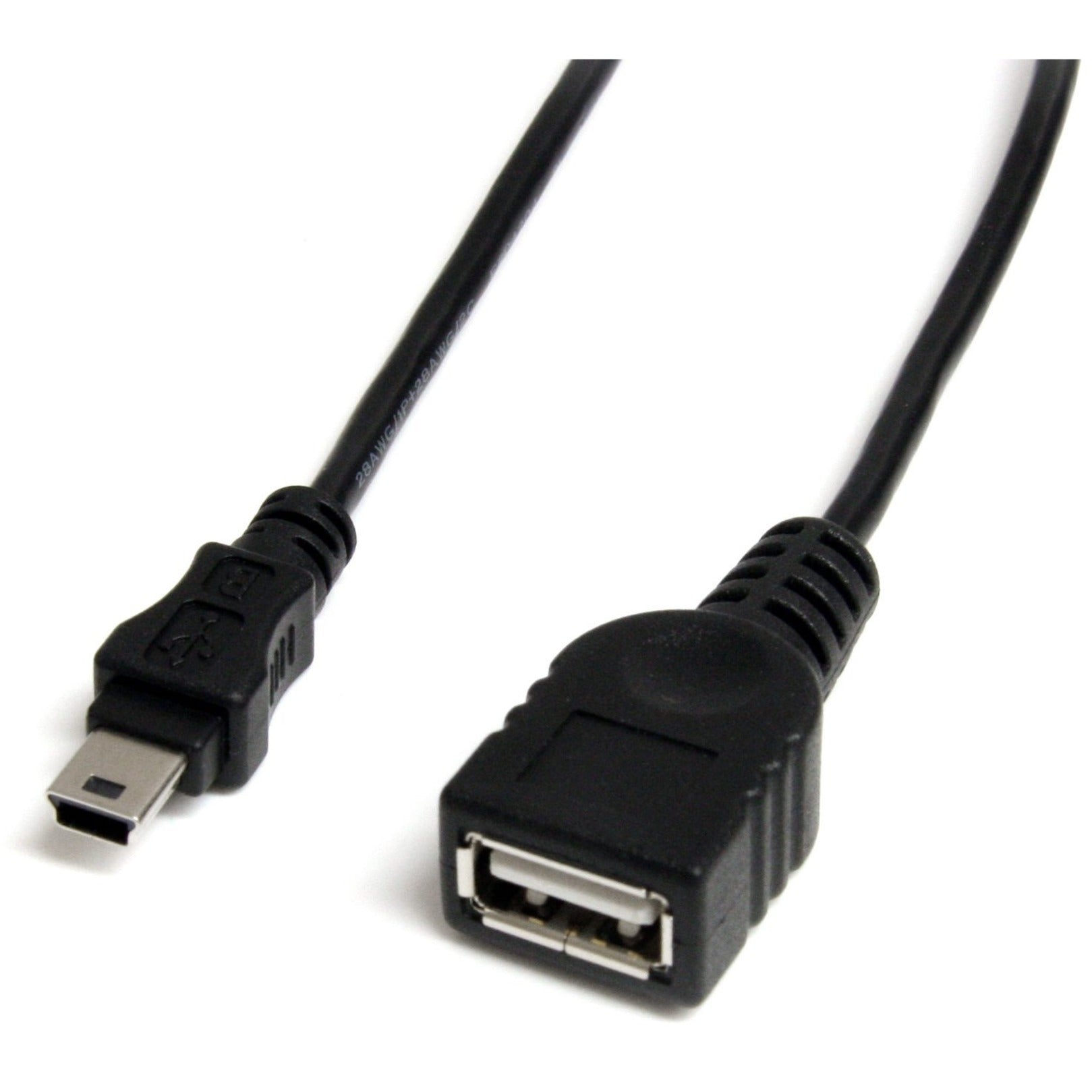 StarTech.com USBMUSBFM1 1 ft Mini USB 2.0 Kabel USB A zu Mini B F/M Datenübertragungskabel
