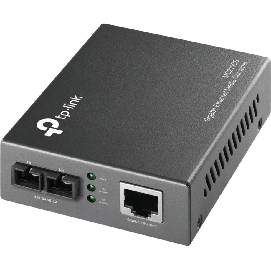 TP-Link MC210CS Gigabit Ethernet Media Converter, Single-mode, 1310 nm, 9.32 Mile Range