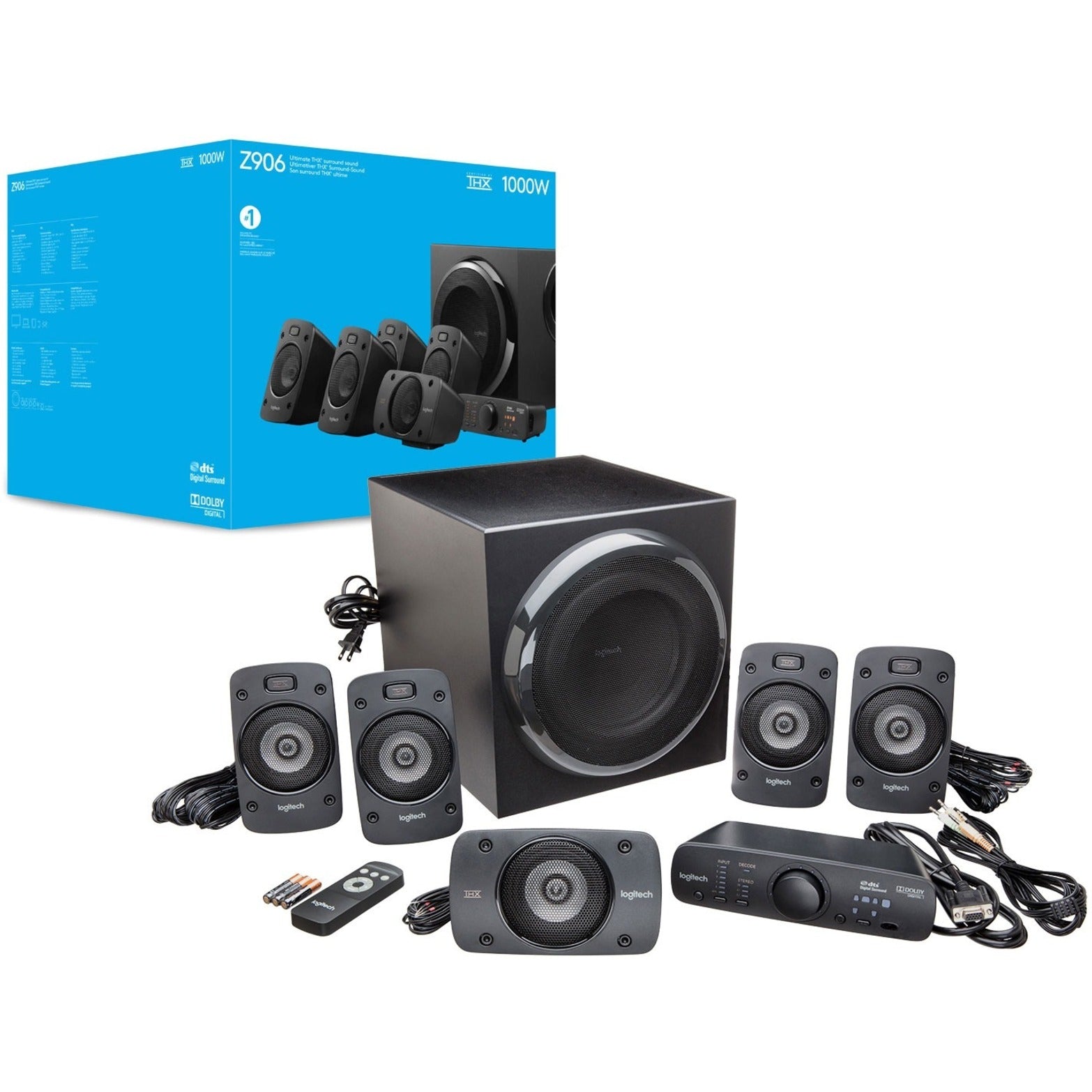 Logitech 980-000467 Z906 Speaker System, 500W RMS, DTS, Dolby Digital, 3D Sound