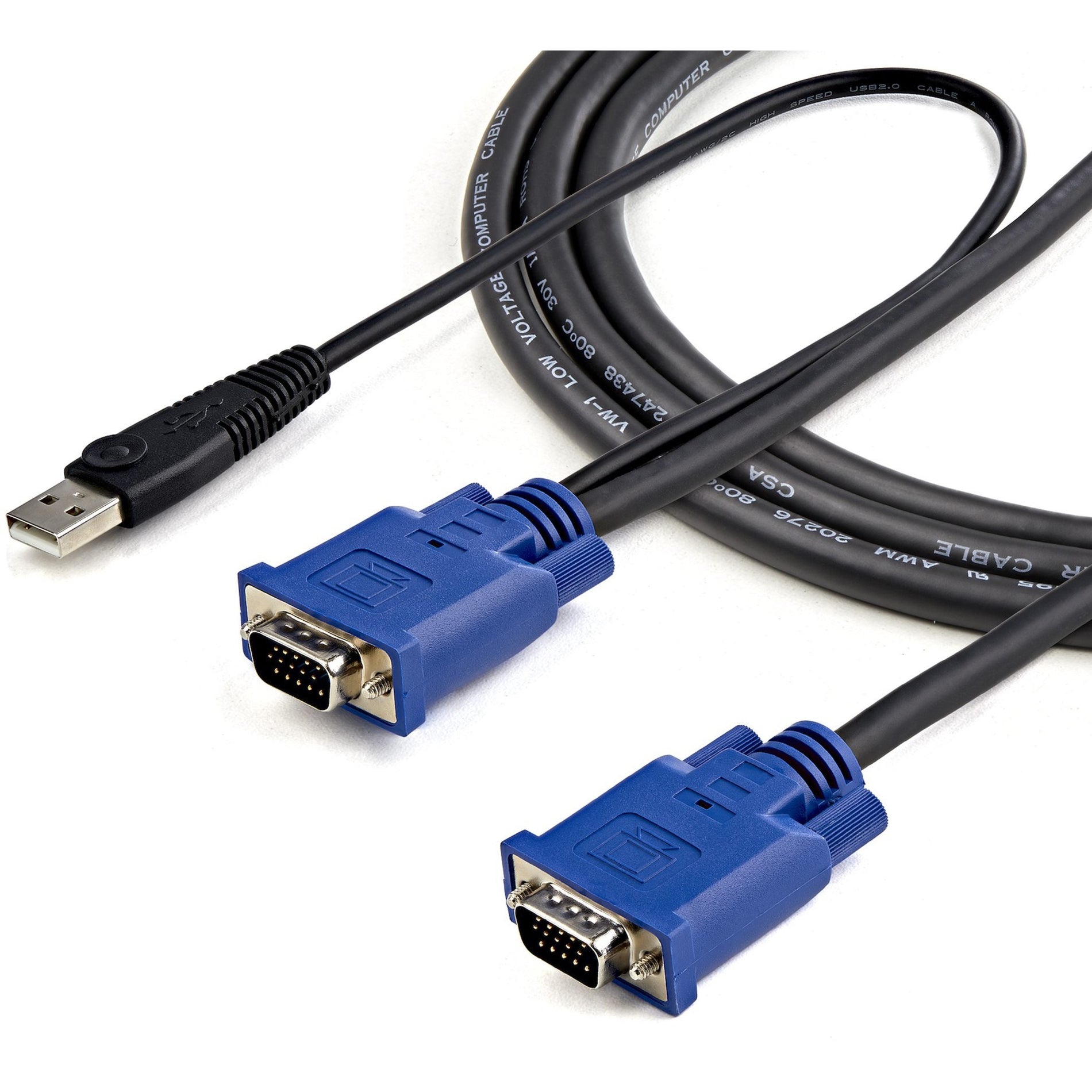 StarTech.com SVECONUS6 Ultra Thin USB KVM Cable, 6 ft, Tangle-free, Black