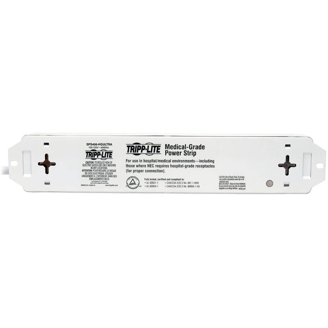 Tripp Lite SPS415HGULTRA Surge Suppressor, 4-Outlets Hospital Grade, Approved for use in Patient-Care Areas, Rugged all-metal housing