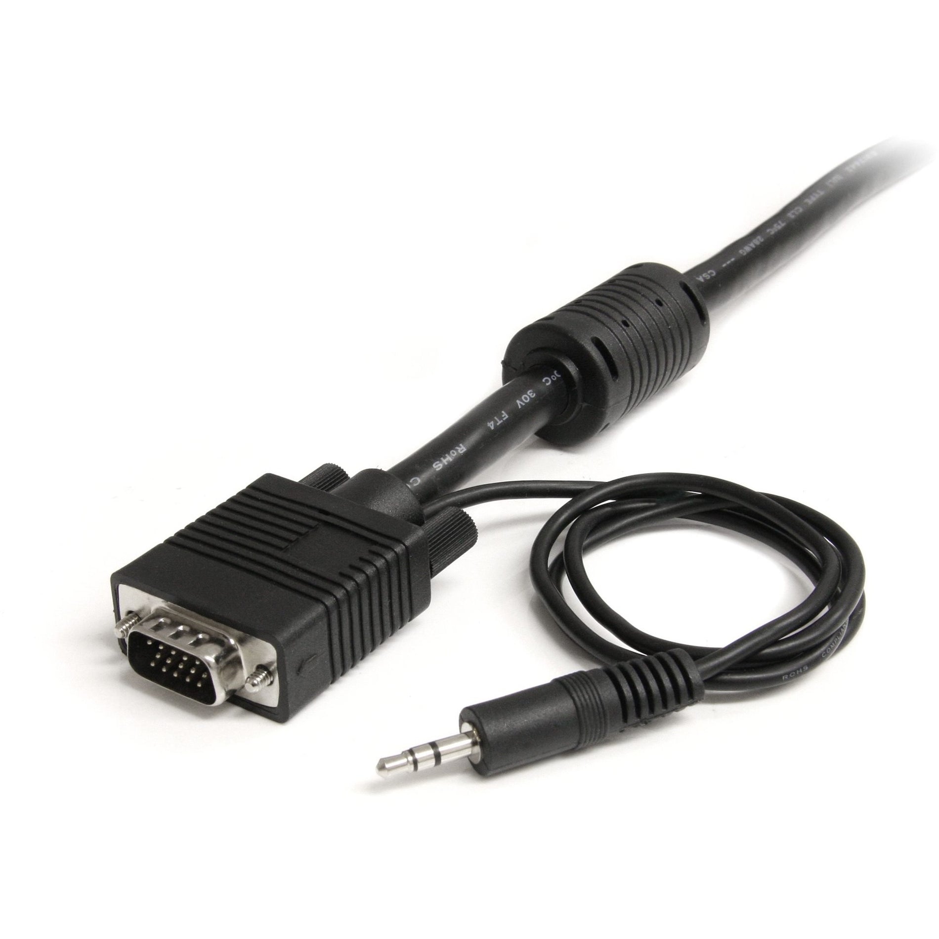 StarTech.com MXTHQMM25A 25 ft Coax High Resolution Monitor VGA Cable with Audio, 1920 x 1200 Supported, Nickel Plated Connectors