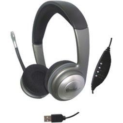 SYBA Multimedia CL-CM-5008-U Connectland Headset, Over-the-head Binaural Stereo Ear-cup Headset with Volume Control and Mute