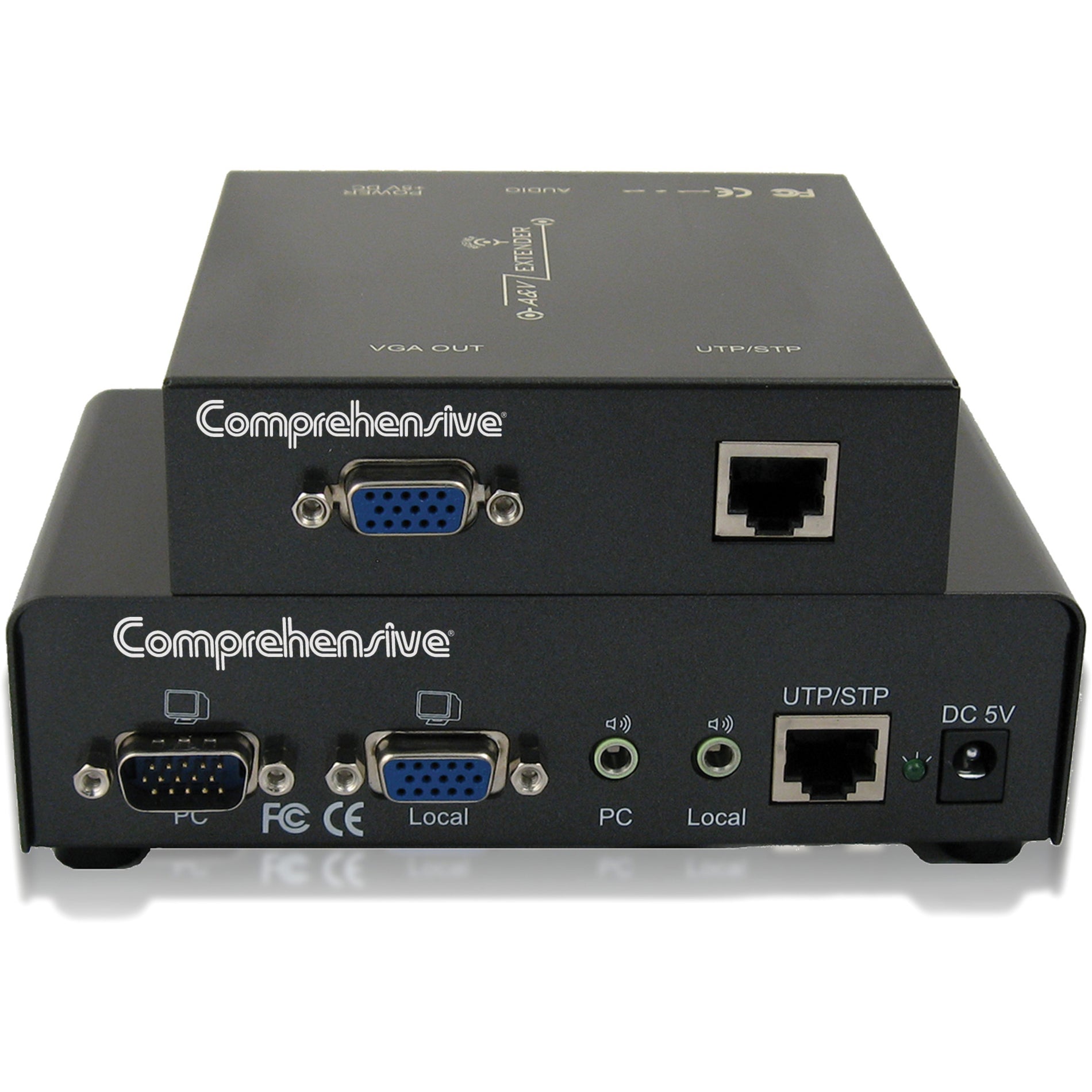 Comprehensive CVE-TRX01 Comprehensive Single Source, Single Display VGA Extender over Cat5e, 1920 x 1200 Resolution, 1000 ft Range