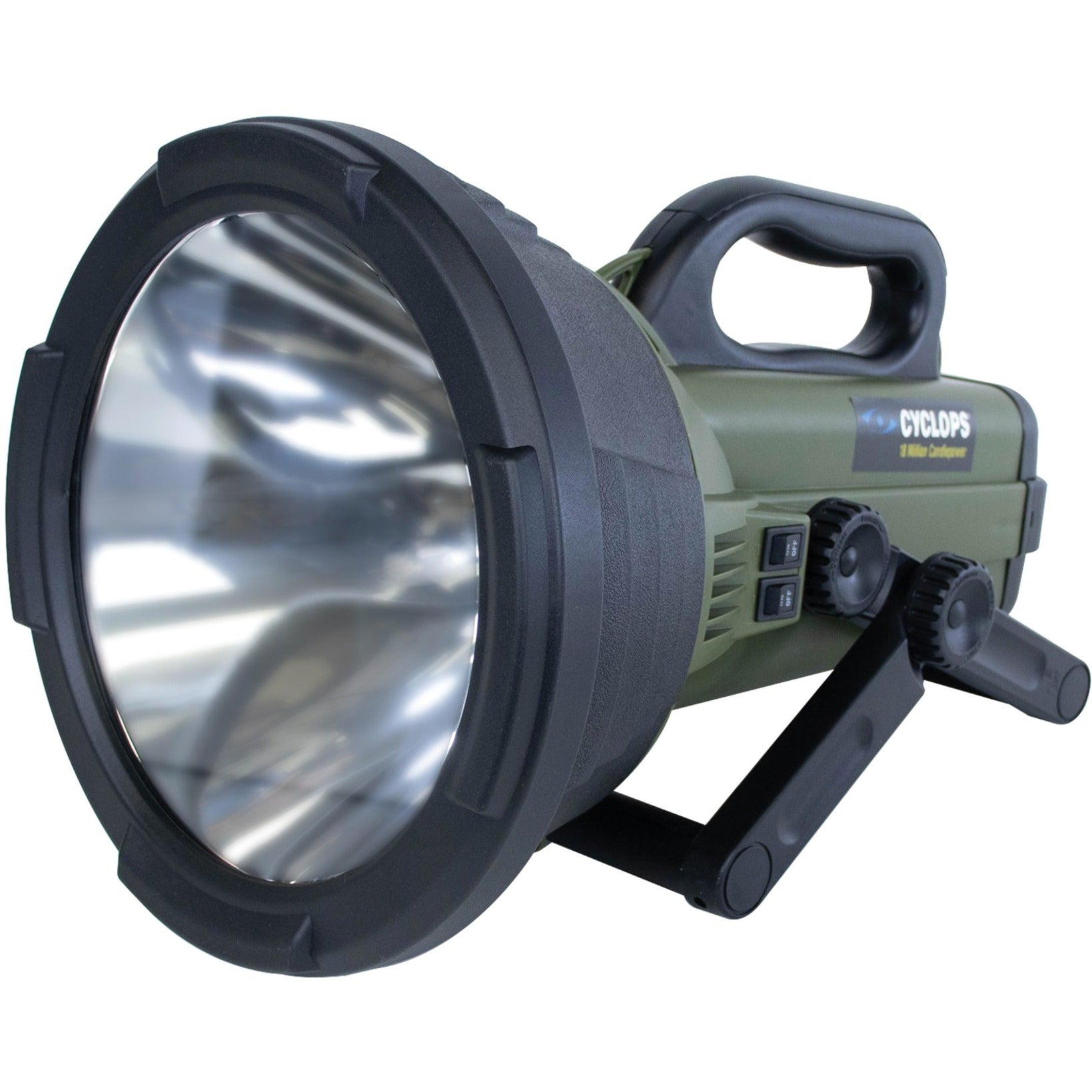 Cyclops C18MIL-FE Thor X Colossus Rechargeable Spotlight, Durable Rubberized Construction, Adjustable Stand