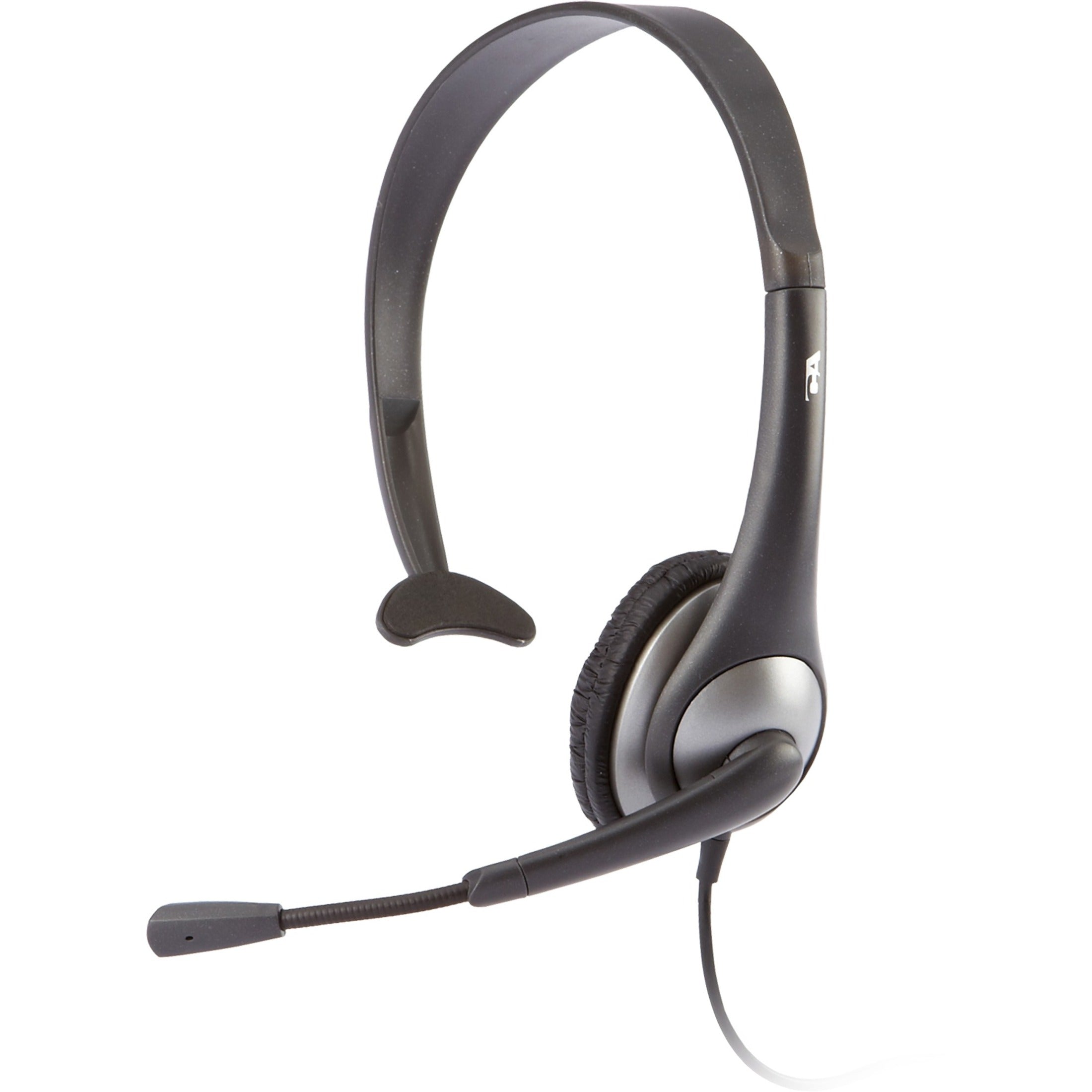 Cyber Acoustics AC-104 Headset, Over-the-head Monaural Headset with Boom Microphone, Noise Cancelling, Adjustable Headband