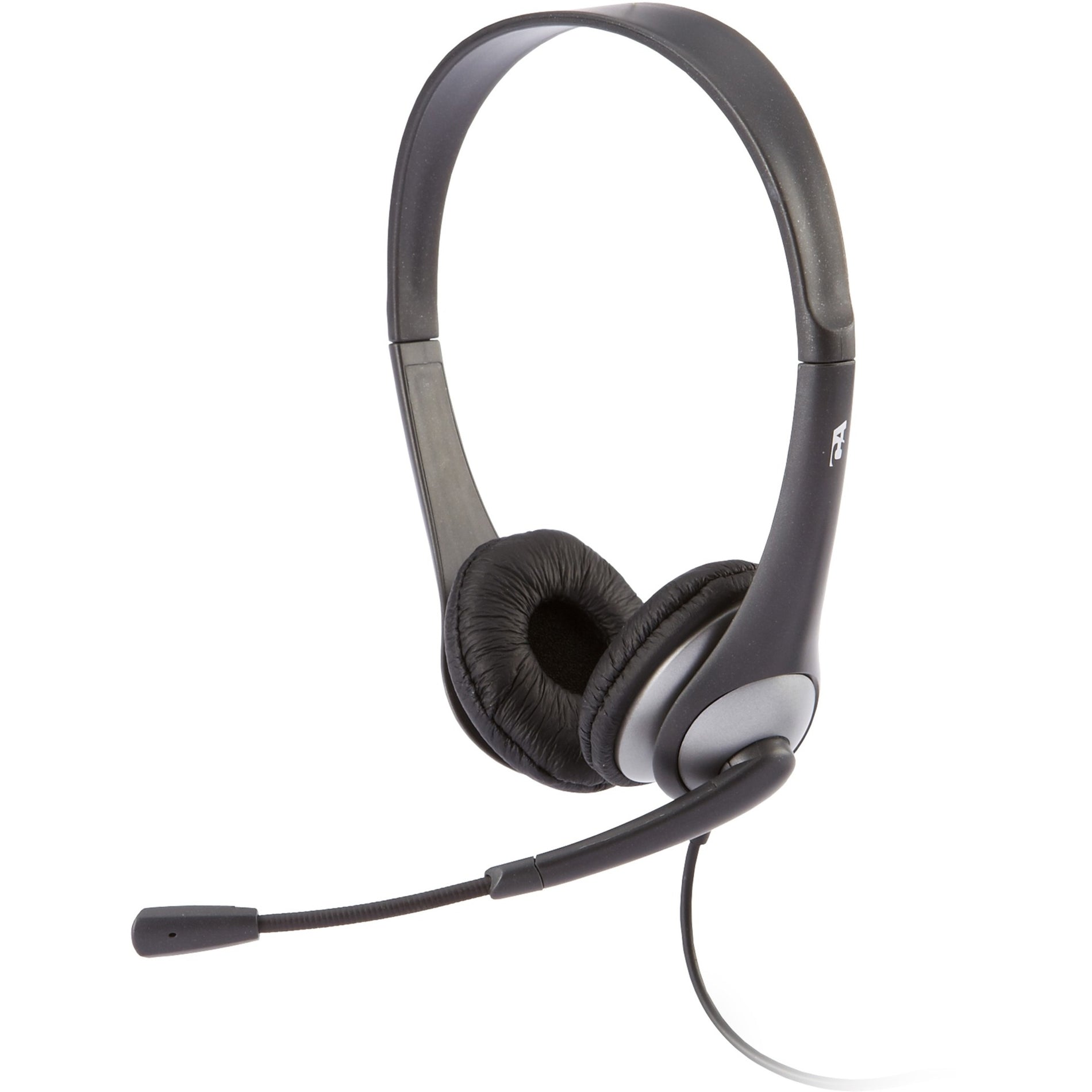 Cyber Acoustics AC-204 Headset, Over-the-head Binaural Wired Headset with Boom Microphone, Noise Cancelling, Adjustable Headband