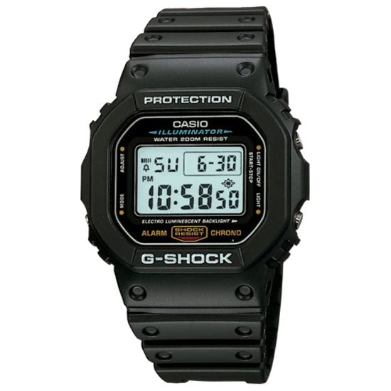 Casio DW5600E-1V G-SHOCK Wrist Watch, Water Resistant, Shock Resistant, Scratch Resistant, 656.17 ft Water Resistance