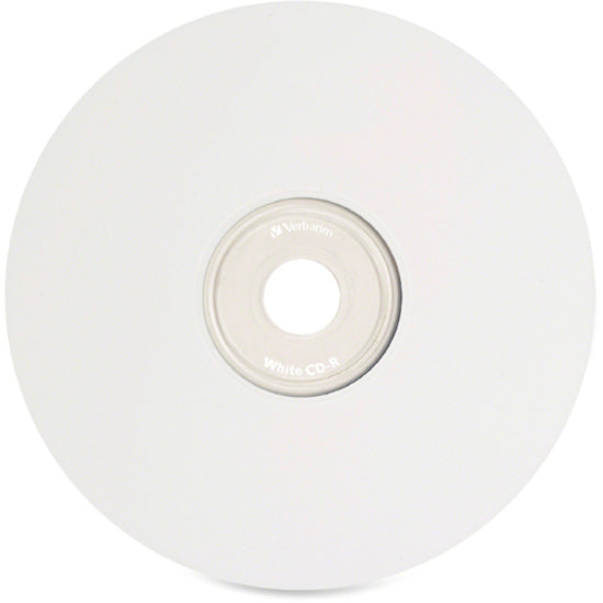 Verbatim 94712 Blank White CD-R Printable Disks, 80Min/700MB, 52x, 100/PK, WE Spindle