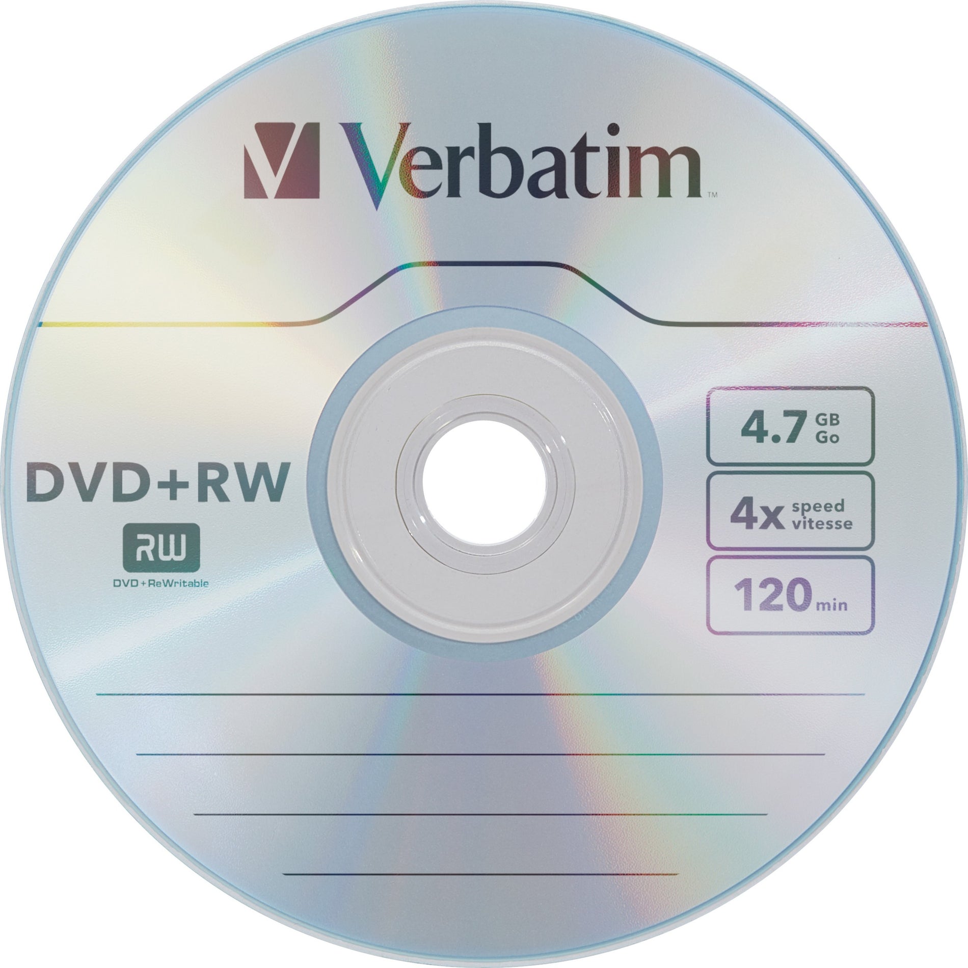 Verbatim 94839 DVD+RW 4.7GB 4X with Branded Surface - 10pk Slim Case, 1X-4X Recording Speed