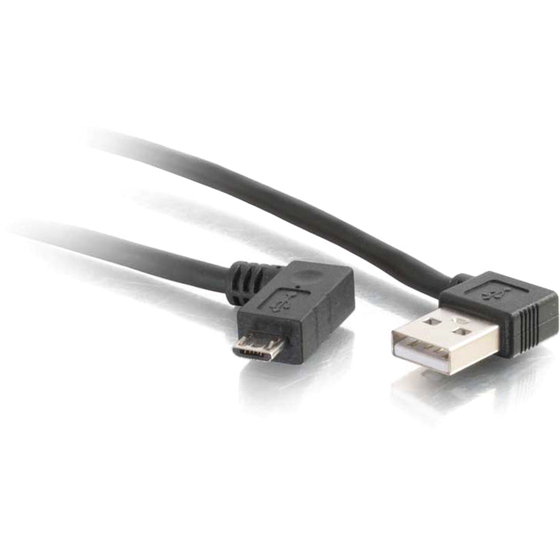 C2G 28116 USB Cable, 16ft, Right-Angled Connectors, USB 2.0, Black