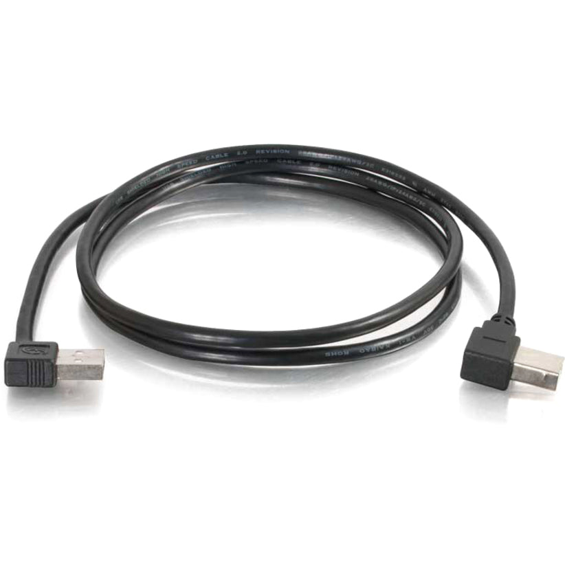 C2G 2m USB 2.0 Right Angle A/B Cable - Black (6.5ft) (28110)