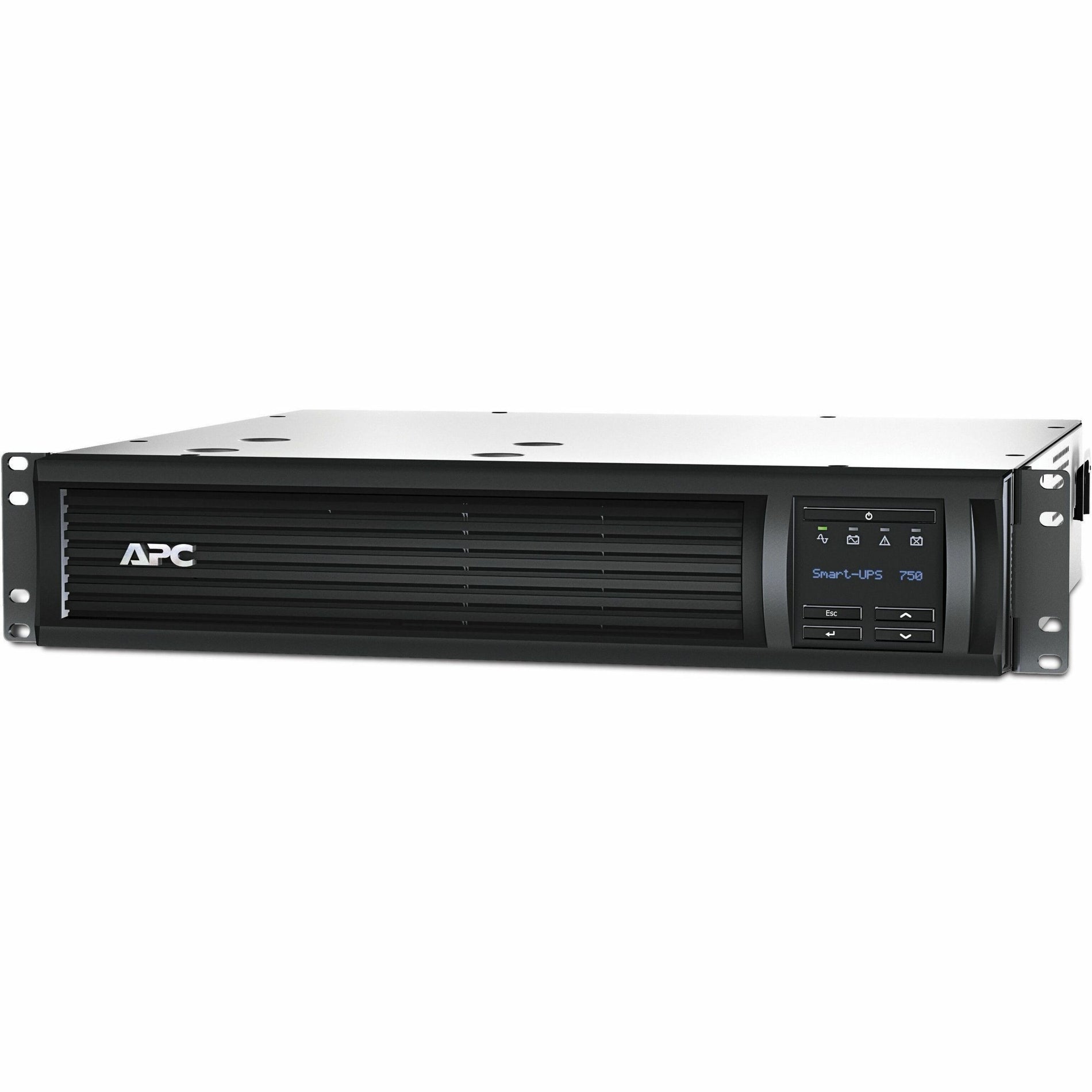 APC SMT750RMI2U Smart-UPS 750VA Rack-mountable UPS, 3 Year Warranty, USB, Serial Port, Network (RJ-45), 750 VA/500 W Load Capacity, 230 V AC Output Voltage