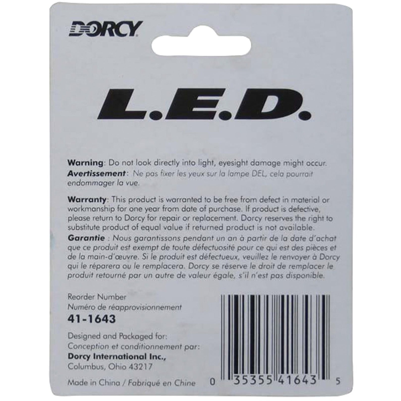 Dorcy 41-1643 LED Ersatzglühbirne 10 Jahre Glühbirne 100000 Stunden Lebensdauer