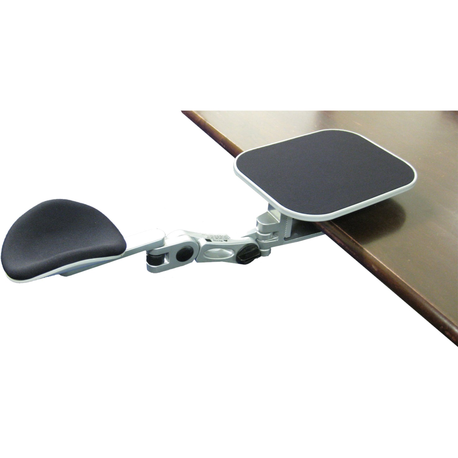 Ergoguys EG-ErgoArm Ergonomic Adjustable Computer Arm Rest with Mouse Pad, Silver Aluminum, Durable and Comfortable Armrest
