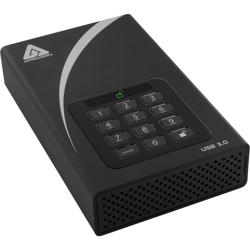 Apricorn ADT-3PL256-2000 Aegis Padlock 2 TB Hard Drive, PIN Code Protection, Hardware Encryption