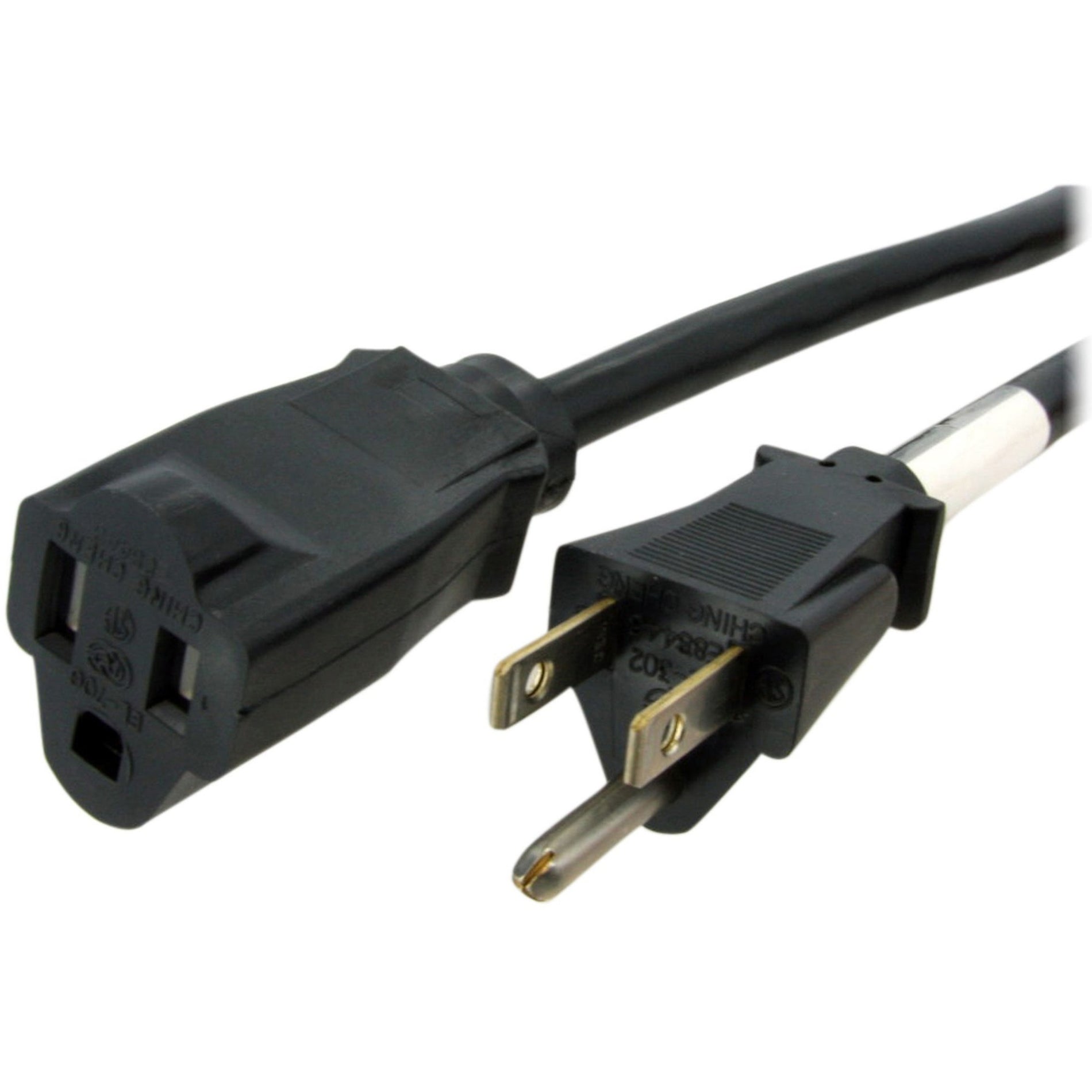 StarTech.com PAC101146 6 ft 14 AWG Power Cord Extension - NEMA 5-15R to NEMA 5-15P 125V AC 15A Black