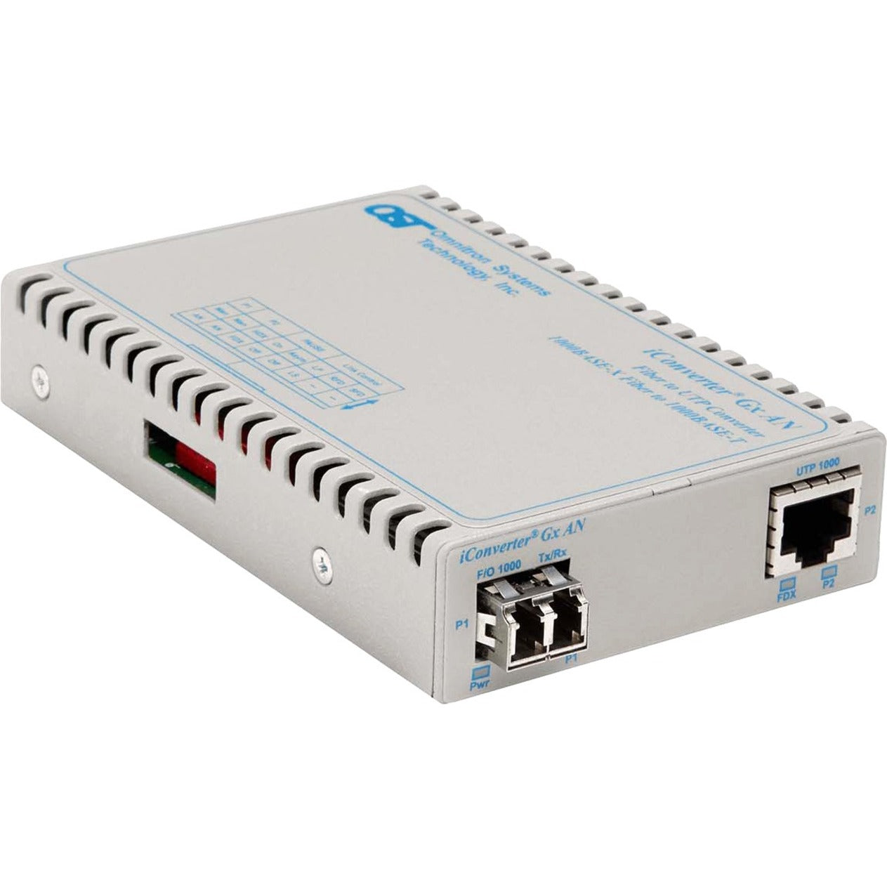 Omnitron Systems 8506N-0-A iConverter Gx AN LC Multimode 550m Standalone Transceiver/Media Converter, Gigabit Ethernet
