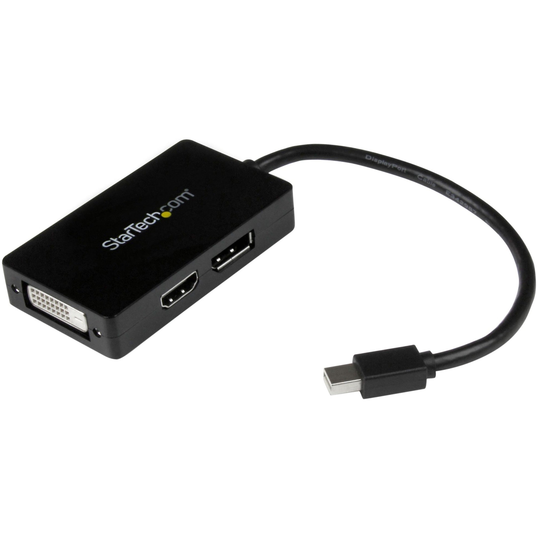 StarTech.com MDP2DPDVHD MDP to DP/DVI/HDMI Adapter, Passive, Black