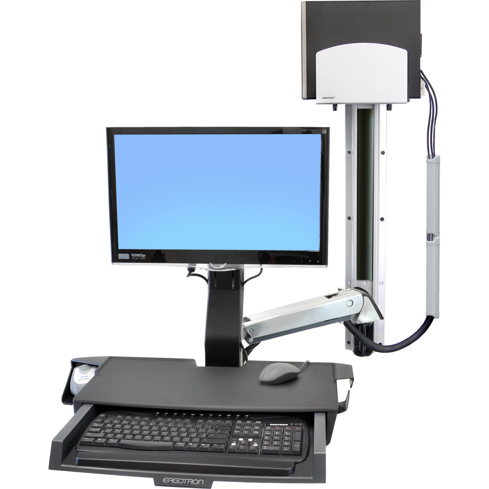 Ergotron 45-270-026 StyleView Sit-Stand Combo Arm with Worksurface