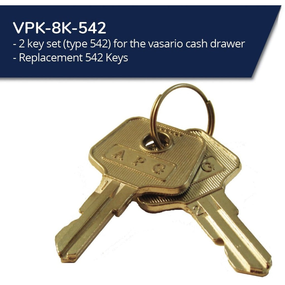 apg VPK-8K-542 Type 542 Master Key Set, for apg Vasario Cash Drawer