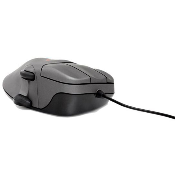 Contour CMO-GM-L-L Mouse, Ergonomic Left-Handed Scroll Wheel Optical Mouse with Rubber Grip, Gunmetal Gray