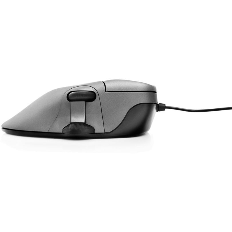 Contour CMO-GM-L-L Mouse, Ergonomic Left-Handed Scroll Wheel Optical Mouse with Rubber Grip, Gunmetal Gray