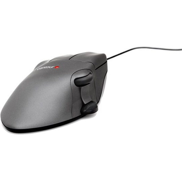 Contour CMO-GM-M-L Mouse, Ergonomic Left-Handed Scroll Wheel Optical Mouse with Rubber Grip, Gunmetal Gray