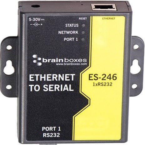 Brainboxes ES-246 1 Port RS232 Ethernet to Serial Adapter, TAA Compliant, United Kingdom Origin