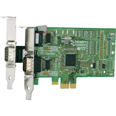 Brainboxes PX-101 2 Port RS232 Low Profile PCI Express Serial Card, High-Speed Data Transfer for PC