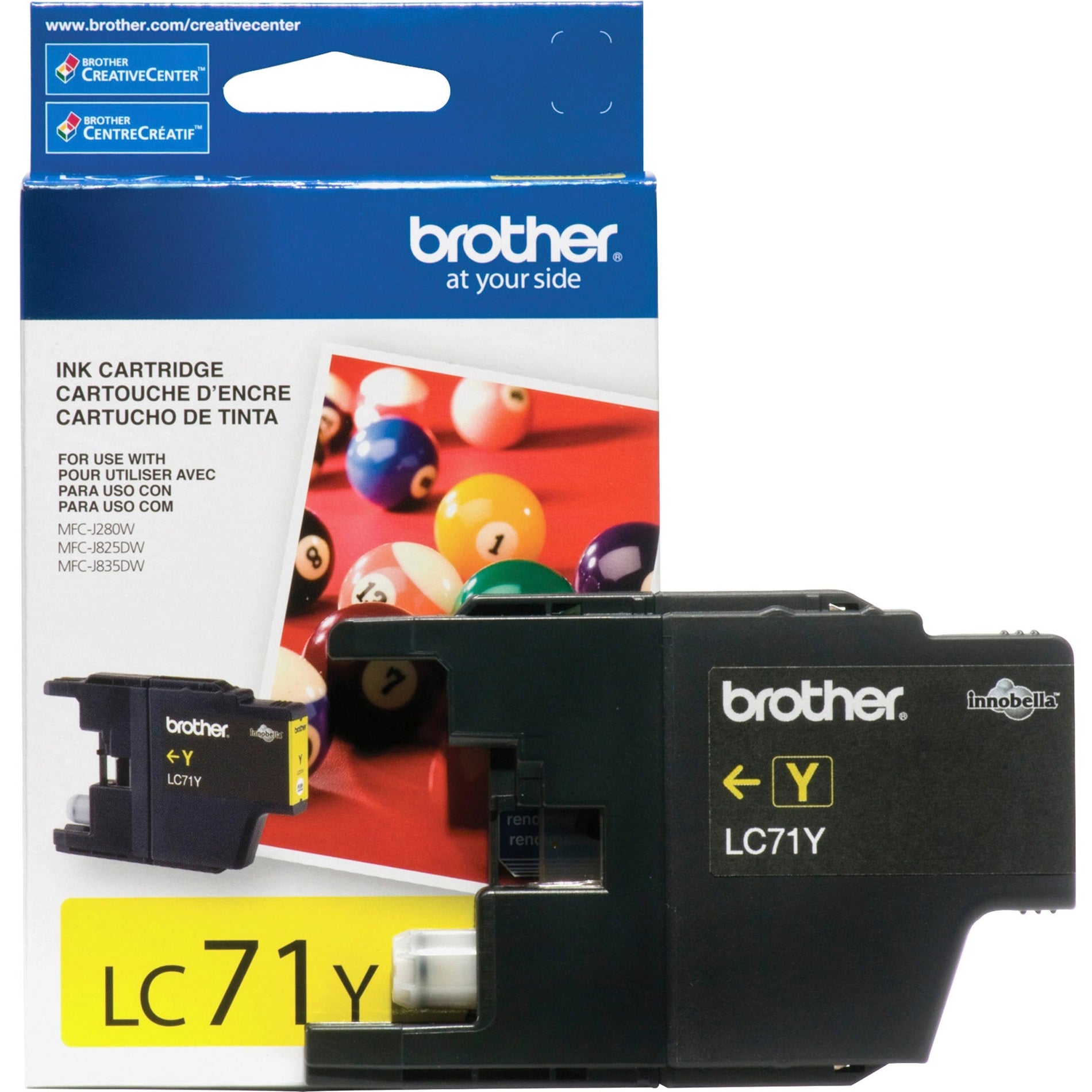 Brother LC71Y Innobella Yellow Ink Cartridge, 300 Page Yield