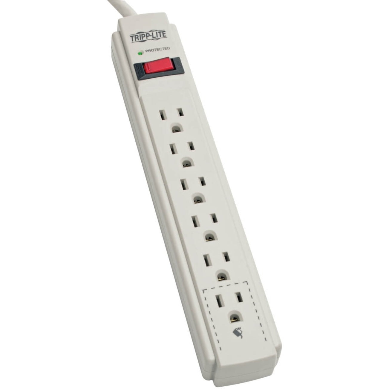 Tripp Lite TLP615 Protect It! 6-Outlet Surge Suppressor, 790 Joules, 15' Cord, White