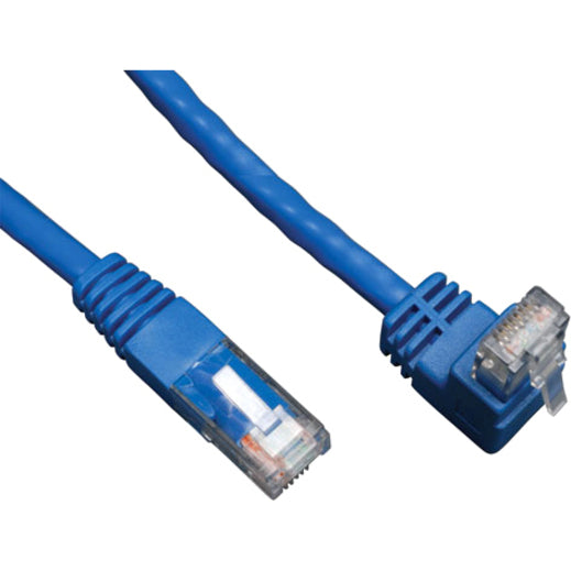 Tripp Lite N204-003-BL-UP Cat6 Network Cable, 3 ft, Molded, Up-angled Connector, Stranded, Blue
