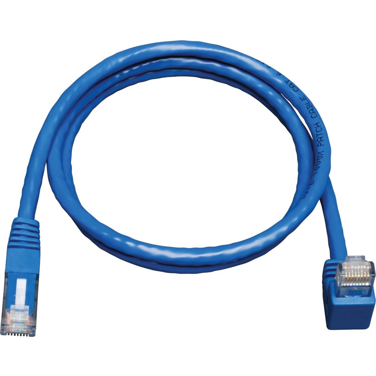 Tripp Lite N204-005-BL-DN Cat6 Patch Cable, 5 ft, Molded, Right-angled Connector, Stranded, Blue