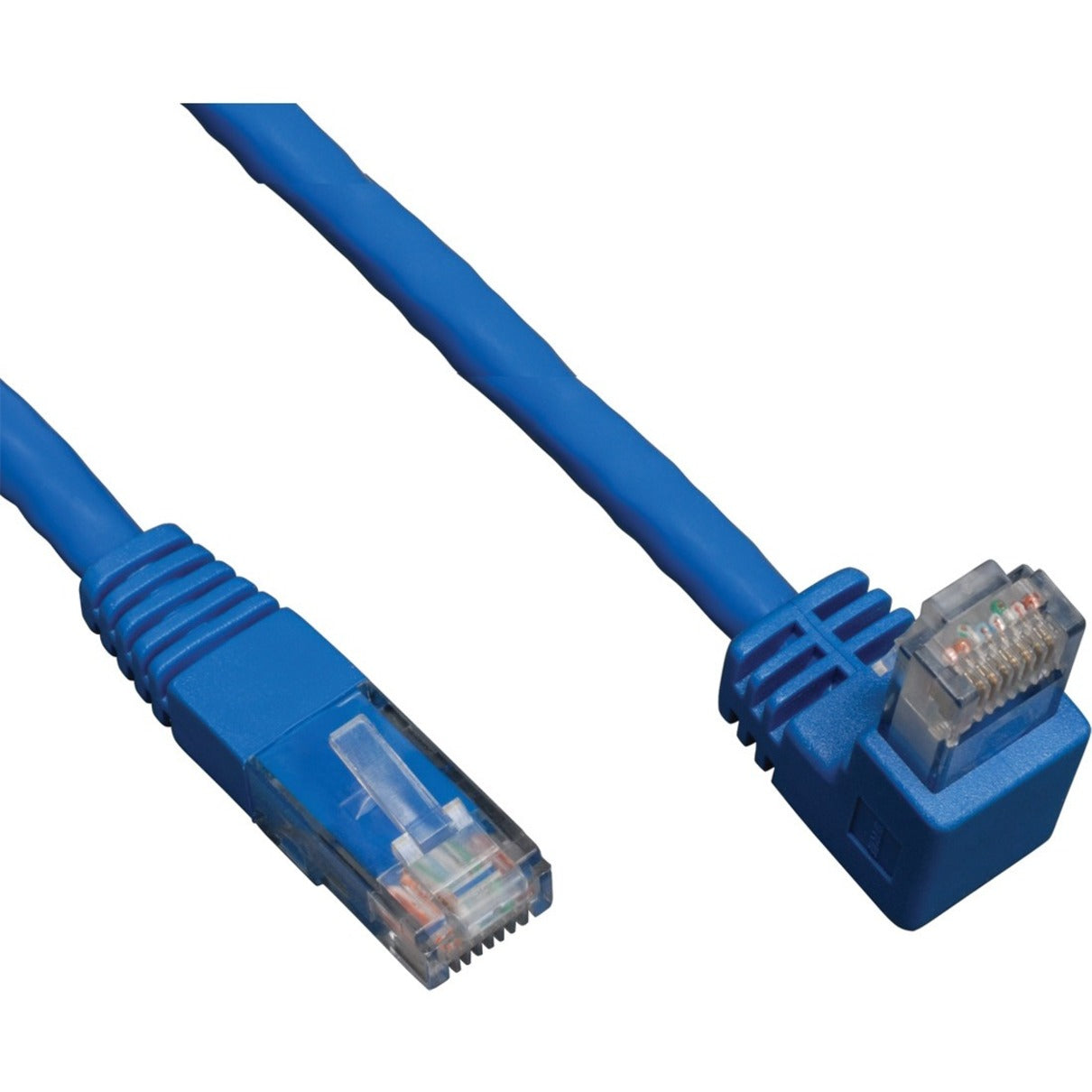 Tripp Lite N204-005-BL-DN Cat6 Patch Cable, 5 ft, Molded, Right-angled Connector, Stranded, Blue