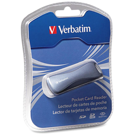 Verbatim 97709 SD/Memory Stick Pocket Card Reader, USB 2.0 - Black