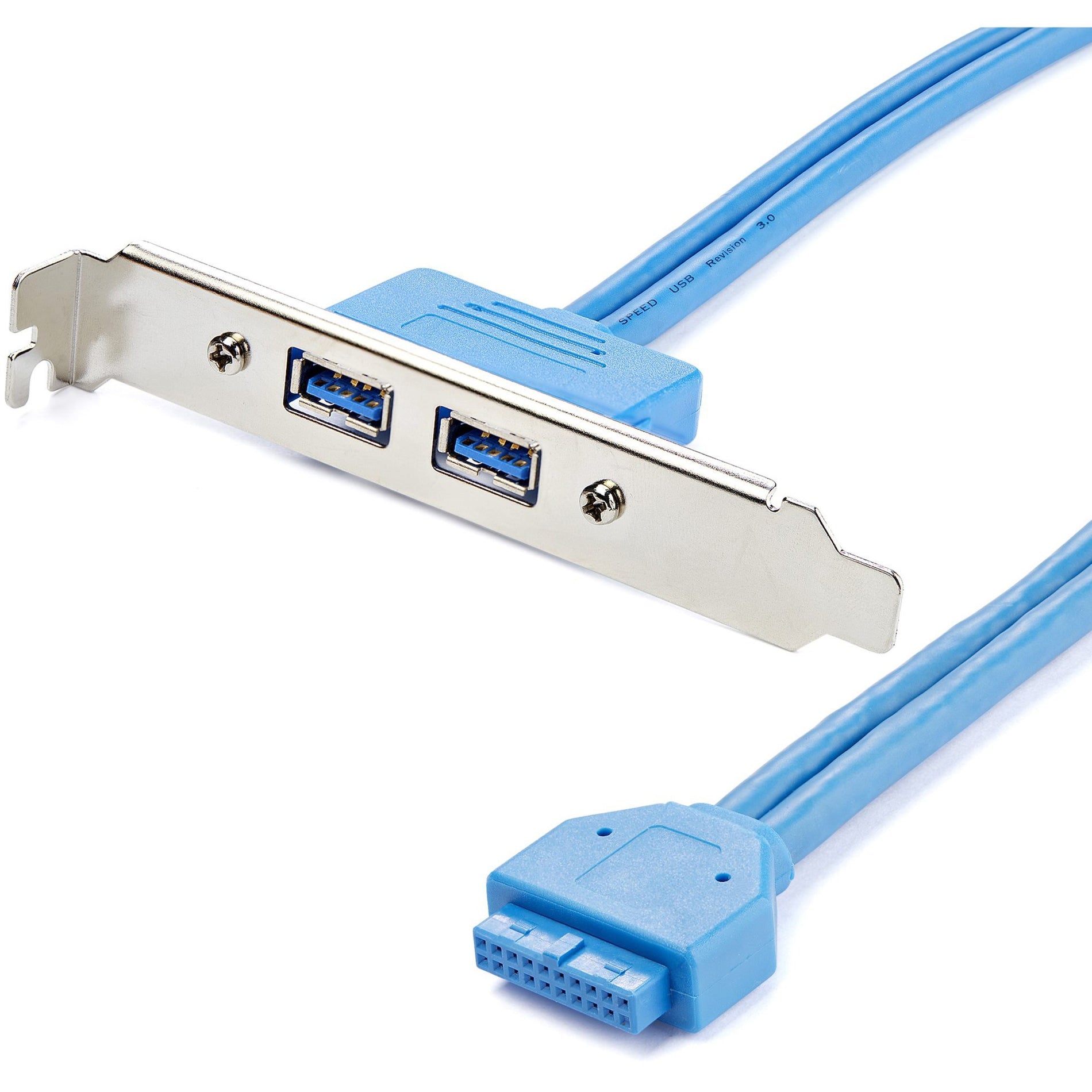 StarTech.com USB3SPLATE 2 Port USB 3.0 A Female Slot Plate Adapter, Easy Data Transfer and Expansion