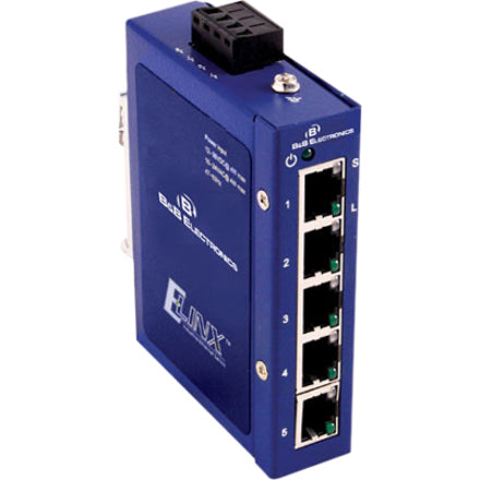 B+B SmartWorx ESW105 Ethernet Switch, 5 Port 10/100 Unmanaged, Lifetime Warranty, RoHS Certified