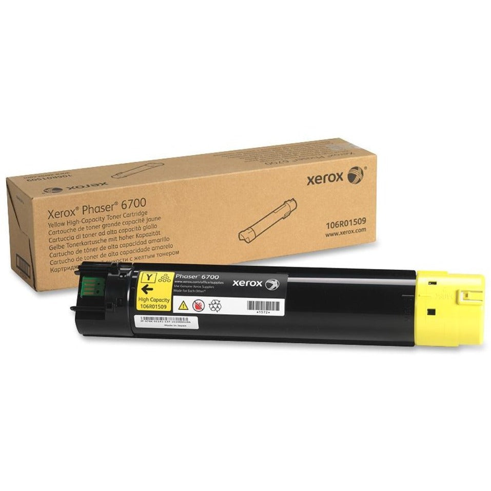 Xerox 106R01509 Phaser 6700 High Capacity Toner Cartridge, 12,000 Pages Yield, Yellow