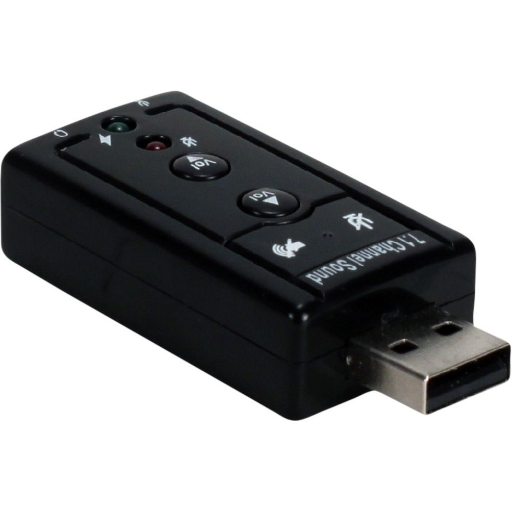 QVS USBAUDIO3 USB to 2.1 Stereo Audio Adaptor, Plug and Play, Volume Control Button