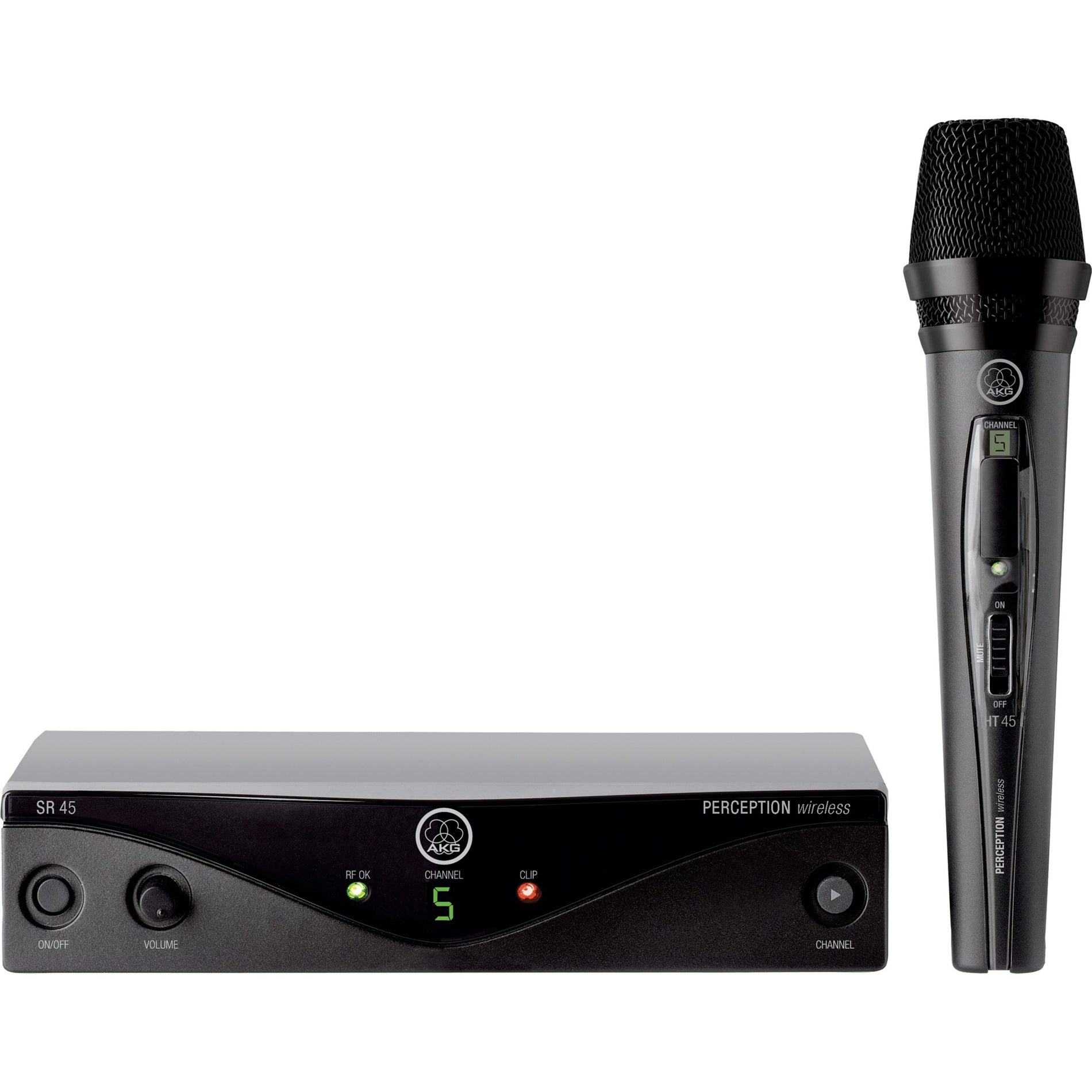 AKG 3251H00010 Perception Wireless 45 Vocal Set Band-U2, 8 Selectable Frequencies, Noiseless on/off/mute switch, 98.43 ft Operating Range