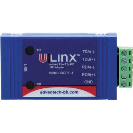 B+B SmartWorx USOPTL4 USB To Isolated 422/485 Converter with Terminal Block, Surge Protection, LED Indicator