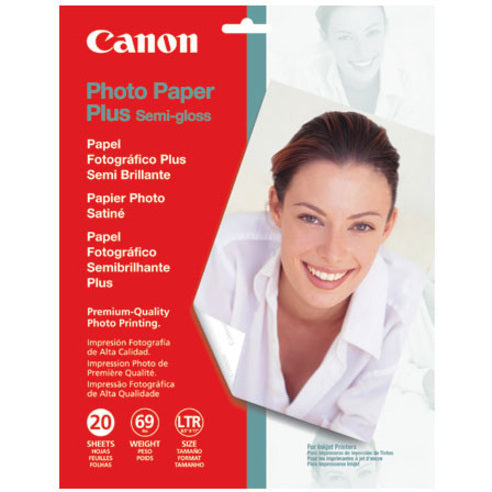 Canon 1686B063 SG-201 Letter Photo Paper Plus Semi-Gloss 50 Sheets, High-Quality Photo Printing