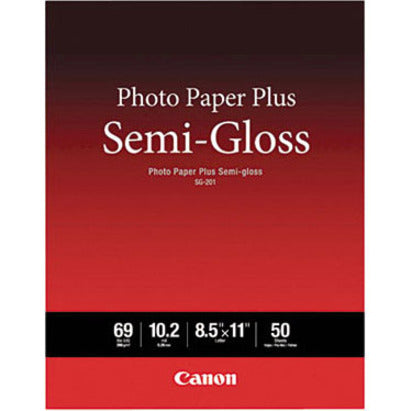 Canon 1686B063 SG-201 Letter Photo Paper Plus Semi-Gloss 50 Sheets, High-Quality Photo Printing