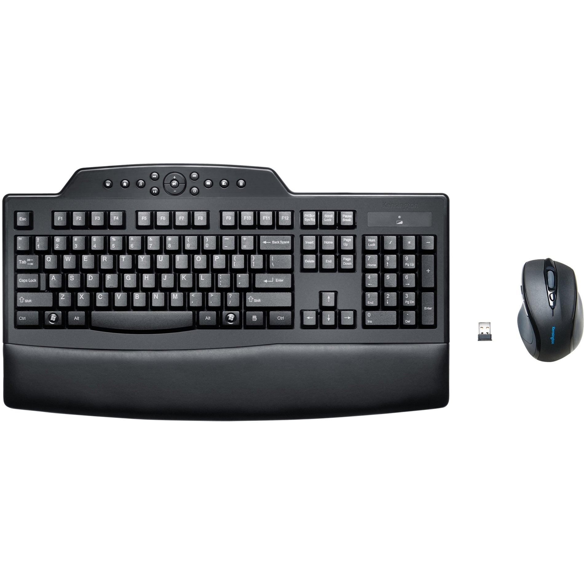 Kensington K72403US Pro Fit Keyboard & Mouse, Wireless RF, Spill Resistant, Wrist Rest
