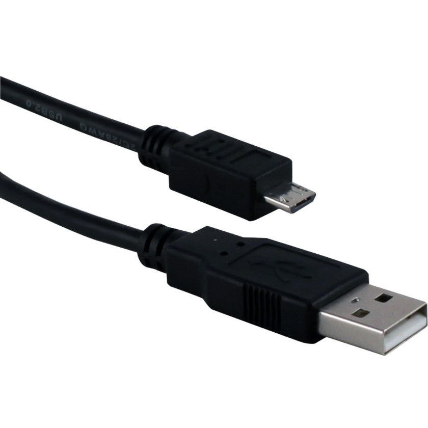 QVS CC2218C-5M Micro-USB Sync & Charger High Speed Cable, 16.40 ft, Gold-flash Plating, Black